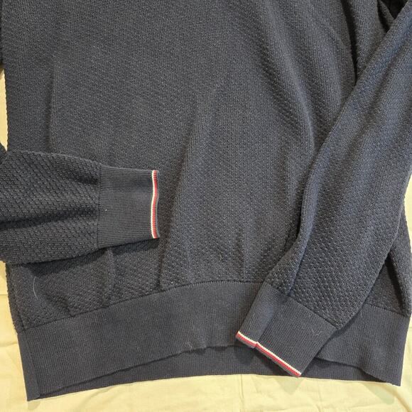 Tommy Hilfiger Men's Classic 1/4 Zip Sweater Flag Logo Navy Blue Size XXL - Picture 4 of 12